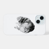 Opgerolde gemakzucht, zachte bescherming iPhone 15 case (Achterkant horizontaal)