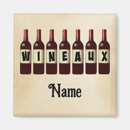 Opgerolde glazen glazen flessen Wineaux rode wijn  Magneet