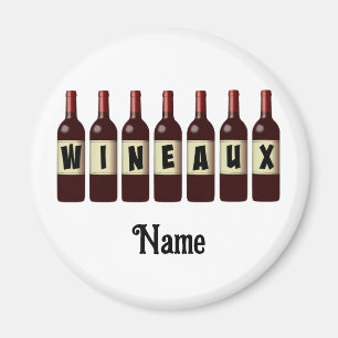 Opgerolde glazen glazen flessen Wineaux rode wijn  Magneet