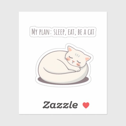 Opgerolde Kat Sticker (Vel)