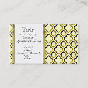 Opgerolde Marokkaanse Trellis (Gold) (monogram) Visitekaartje