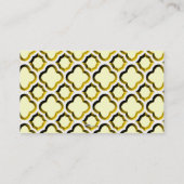 Opgerolde Marokkaanse Trellis (Gold) (monogram) Visitekaartje (Achterkant)