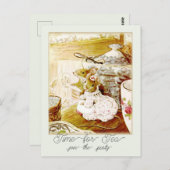  Opgerolde Mice Tijd voor thee Briefkaart (Voorkant / Achterkant)