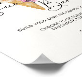 Opgerolde Sundae Bar Ice Cream Sign Poster (Hoek)