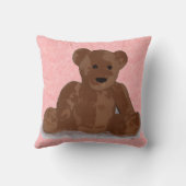 Opgerolde Teddy Bear in Roze Kussen (Achterkant)