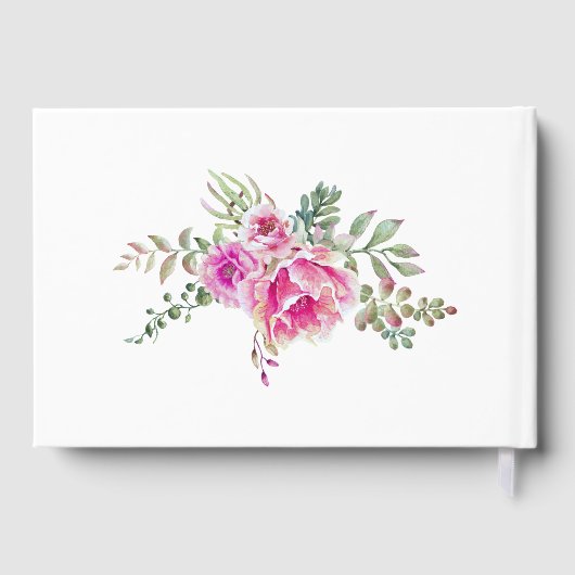 Opgerolde waterverf en trouwerij voor typografie gastenboek (Achterkant)