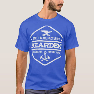 Opgeruimde stalen atlas met schouderklopjes t-shirt