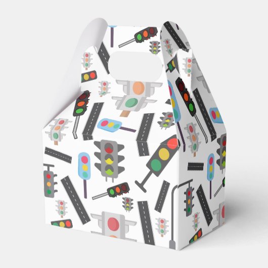 opgeruimde verkeerslichten voor jongens wegvervoer bedankdoosjes (Achterkant)