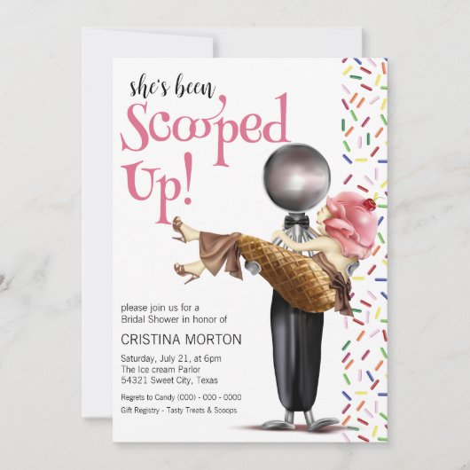 Opgeschept aardbeienijs Vrijgezellenfeest Kaart (Voorkant)