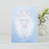 Opgeschept Blue Ice Cream Theme Vrijgezellenfeest Kaart (Staand voorkant)