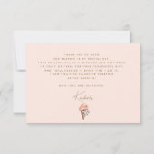 Opgeschept Ice Cream Bloemenroze Vrijgezellenfeest Bedankkaart (Achterkant)