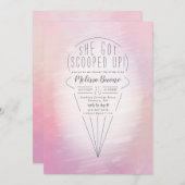 Opgeschept Ice Cream Theme Vrijgezellenfeest Kaart (Voorkant / Achterkant)