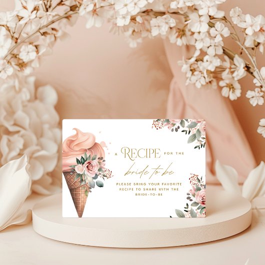 Opgeschept ijsrecept Roze Vrijgezellenfeest Informatiekaartje
