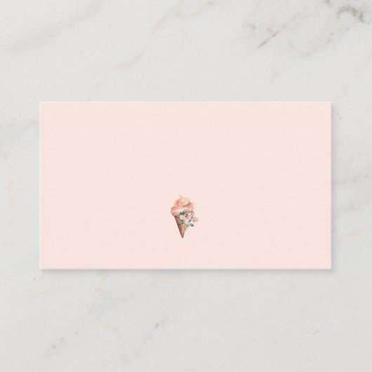 Opgeschept ijsrecept Roze Vrijgezellenfeest Informatiekaartje (Achterkant)