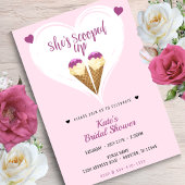 Opgeschept roze Ice Cream Heart Vrijgezellenfeest Kaart