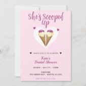 Opgeschept roze Ice Cream Heart Vrijgezellenfeest Kaart (Voorkant)