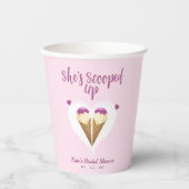 Opgeschept roze Ice Cream Heart Vrijgezellenfeest Papieren Bekers (Voorkant)