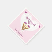 Opgeschept roze Ice Cream Heart Vrijgezellenfeest Servet (Hoek)