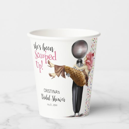 Opgeschepte Aardbeien Ijs Bruiloftsborrel Papieren Bekers (Voorkant)