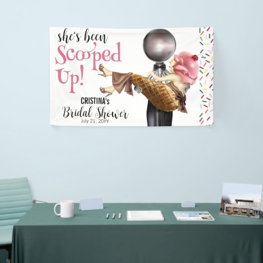 Opgeschepte Aardbeienijs Bruidsmeisjesfeest Spandoek (Beurs)