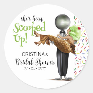 Opgeschepte Chocolade Ijs Bruiloftsborrel Ronde Sticker
