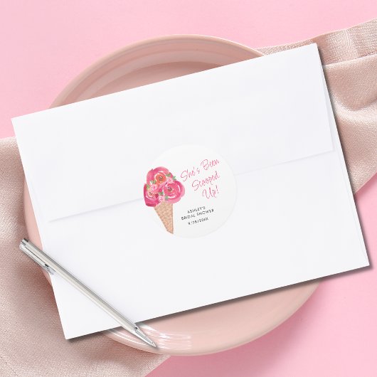 Opgeschepte Ijs Bruiloft Borrel Personalized Ronde Sticker