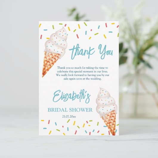 Opgeschepte ijs bruiloft feest bedankt (Staand voorkant)