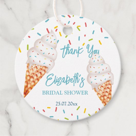 Opgeschepte ijs bruiloft feest bedankt bedankjes labels (Voorkant)