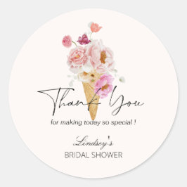 Opgeschepte Ijs Bruiloft Feest Bedankt Ronde Sticker