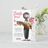 Opgeschepte Ijs Bruiloft Thank You Bedankkaart (Staand voorkant)