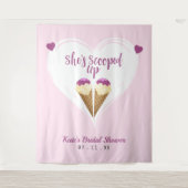 Opgeschepte Roze Ijs Hart Bruidsmeisjesfeest Wandkleed (Voorkant)