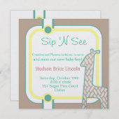 Opgeslagen Baby Giraffe Kaart (Voorkant / Achterkant)