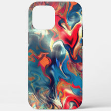 Opgeslagen blauwe en rode tinten, virtuele satijnv