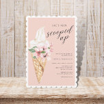 Opgeslagen Bridal Shower-uitnodiging Kaart<br><div class="desc">"Ze is opgevoed" vieren de bruid-to-be met deze retro geïnspireerde bridale doucheuitnodiging met een waterverf-ijskegel met bloemen.</div>