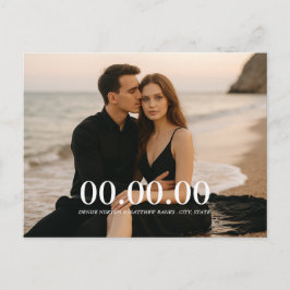 Opgeslagen datum ansichtkaart met eigen foto aankondigingskaart