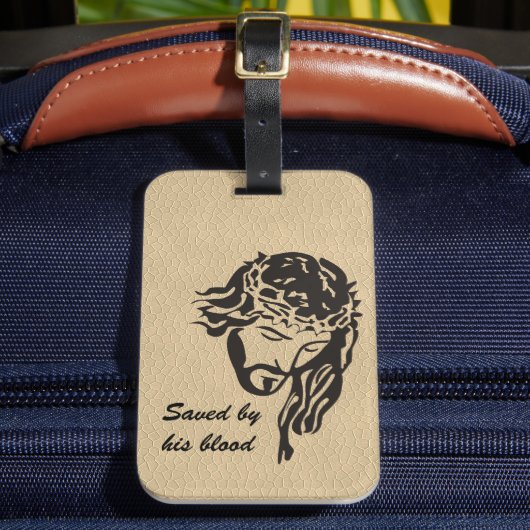 Opgeslagen door bloed Jezus Kroon van Thorns Bagagelabel (Voorkant Insitu 2)