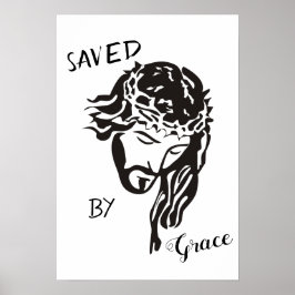 Opgeslagen door de Hoogheid van God Jesus SVG Poster