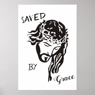 Opgeslagen door de Hoogheid van God Jesus SVG Poster