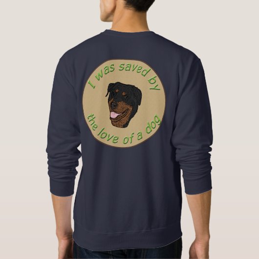 Opgeslagen door een rottweiler trui (Achterkant)