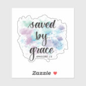 Opgeslagen door genade | Achtergrond waterverf Sticker (Vel)