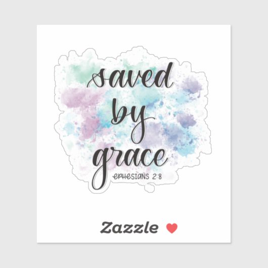 Opgeslagen door genade | Achtergrond waterverf Sticker (Vel)