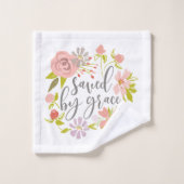 Opgeslagen door Genade - Efeziërs 2:8 Bad Handdoek (Wasdoekje)