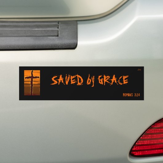 OPGESLAGEN DOOR GRACE BUMPERSTICKER (Op auto)