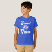 Opgeslagen door Grace Ephesians 2:8-9 Basic Dark T-shirt (Voorkant volledig)