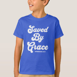 Opgeslagen door Grace Ephesians 2:8-9 Basic Dark T-shirt