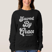 Opgeslagen door Grace Ephesians 2:8-9 Basic Dark Trui (Voorkant)