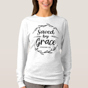 Opgeslagen door Grace Ephesians 2:8 Christelijk Qu T-shirt