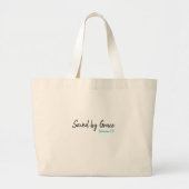 Opgeslagen door Grace Ephesians 2:8 FB2 Grote Tote Bag (Voorkant)
