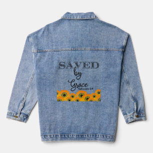 Opgeslagen door Grace Ephesians 2 KJV Bijbel Zonne Denim Jacket