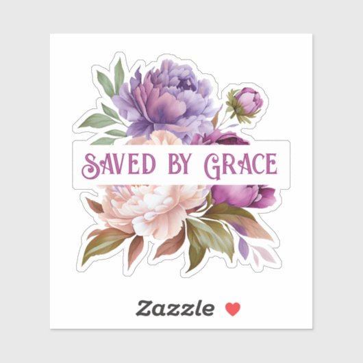 Opgeslagen door Grace Floral op maat gesneden viny Sticker (Vel)